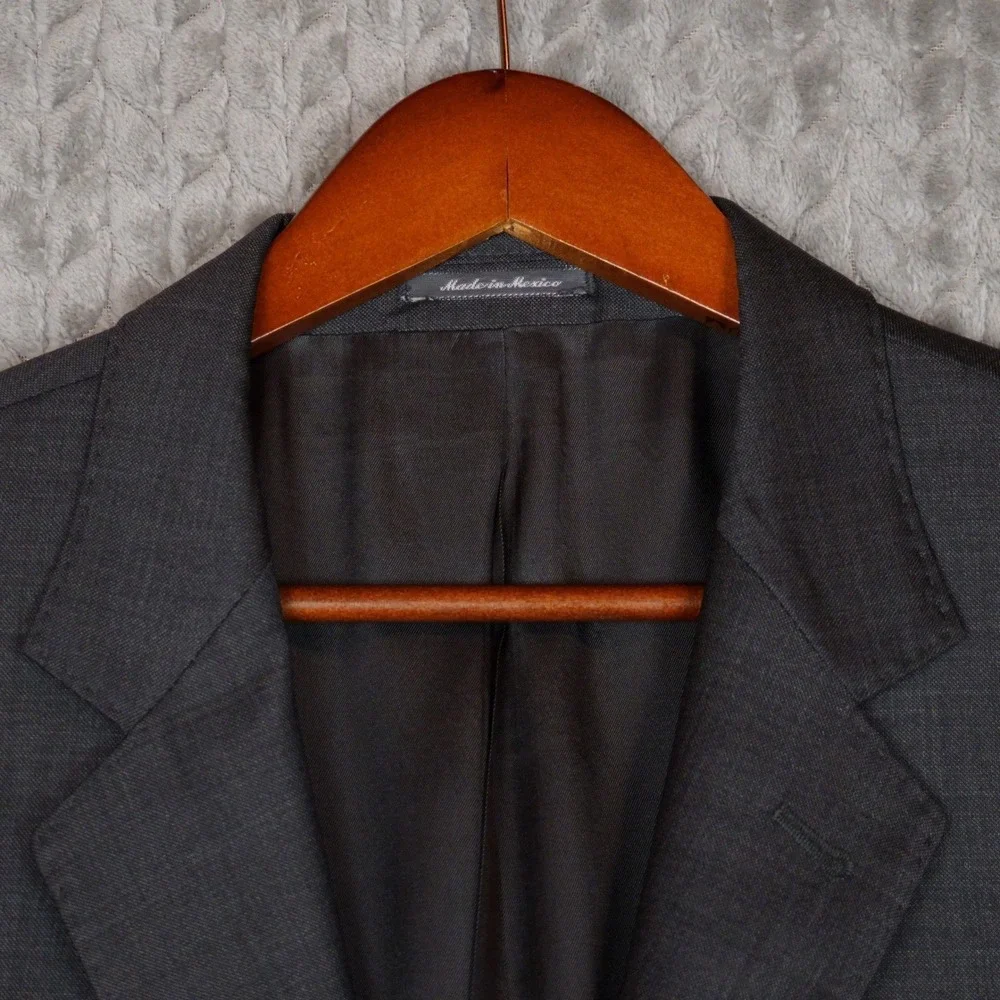 Ermenegildo Zegna Blazer Mens 42R Gray Trofeo Wool Saks Italy